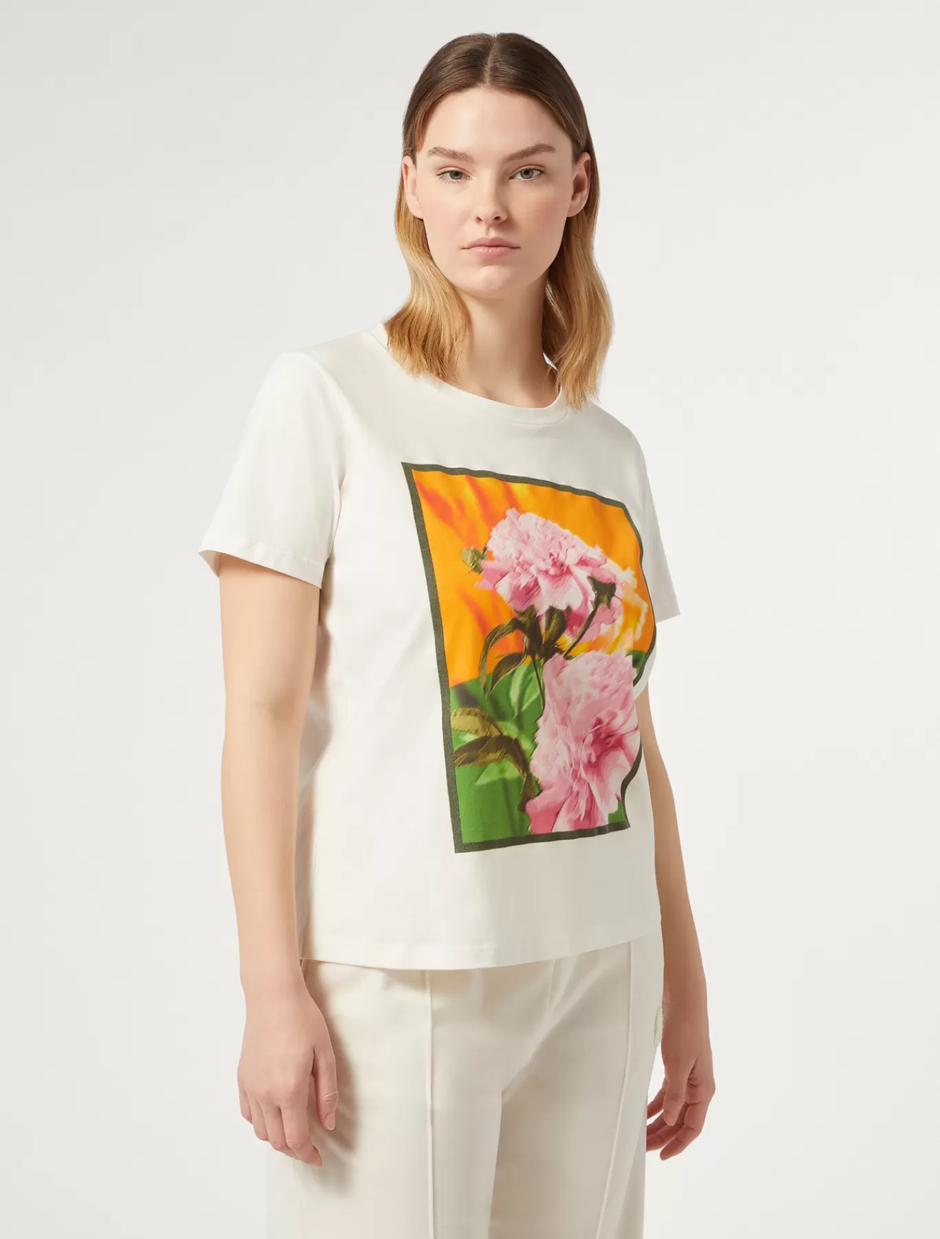 Marina Rinaldi Hauts & T-shirts | Hauts & T-shirt>T-shirt en jersey imprimé BLANC