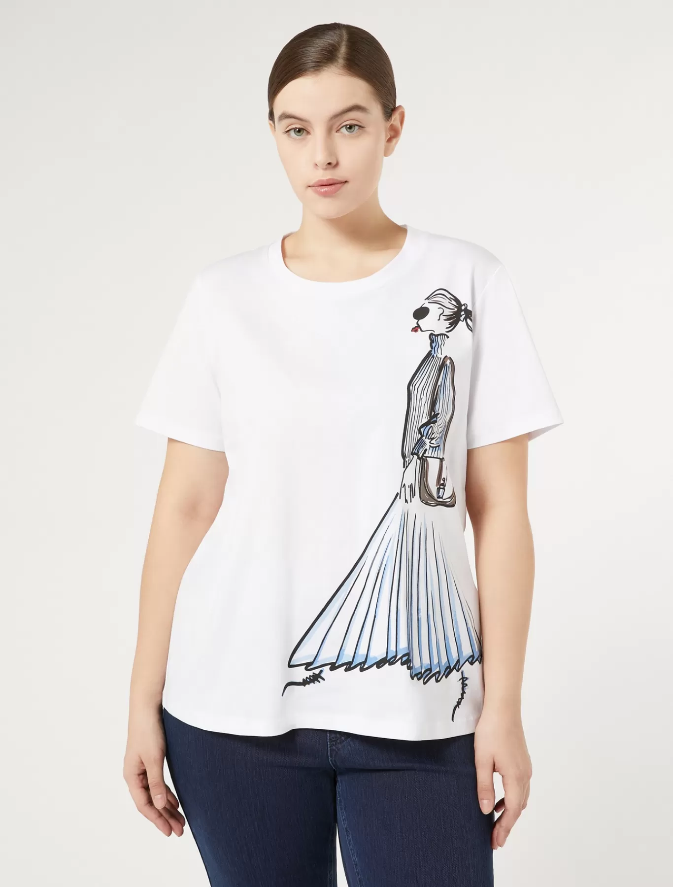 Marina Rinaldi Hauts & T-shirts | Hauts & T-shirt>T-shirt en jersey imprimé BLANC