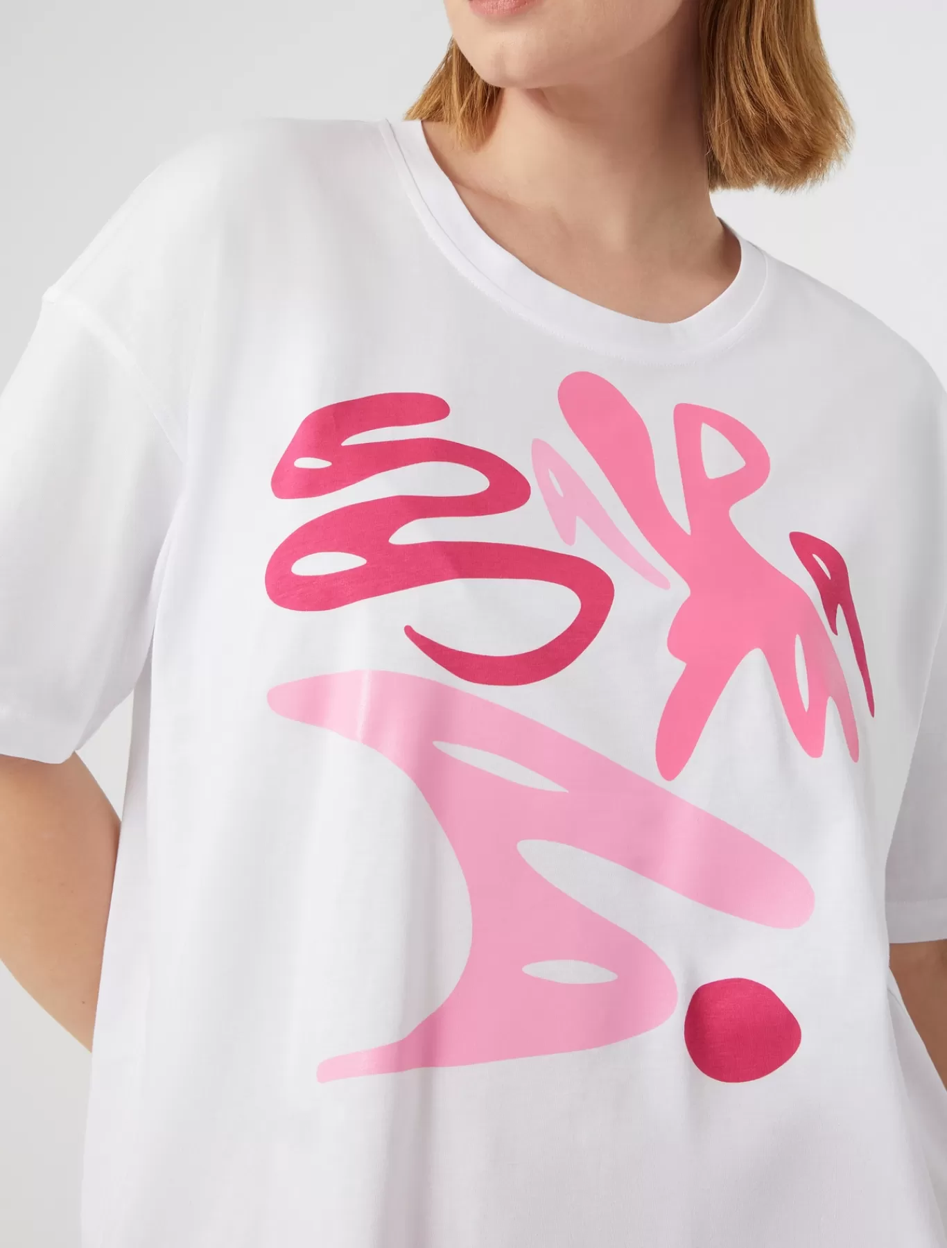 Marina Rinaldi Hauts & T-shirts | Hauts & T-shirt>T-shirt en jersey imprimé BLANCNEUTRE