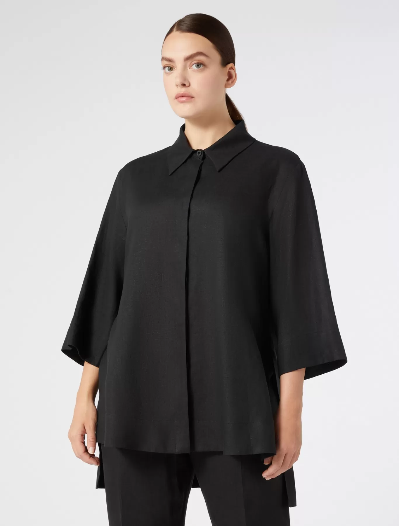 Marina Rinaldi Tuniques, Chemisiers & Blouse | Tuniques, Chemisiers & Blouses>Tunique en lin NOIR