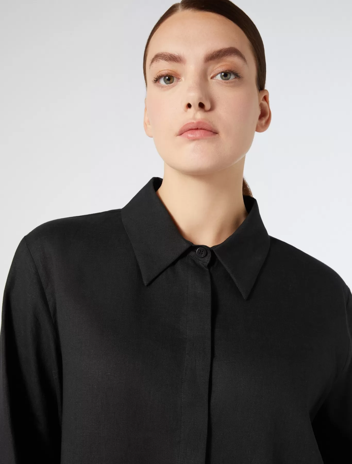 Marina Rinaldi Tuniques, Chemisiers & Blouse | Tuniques, Chemisiers & Blouses>Tunique en lin NOIR