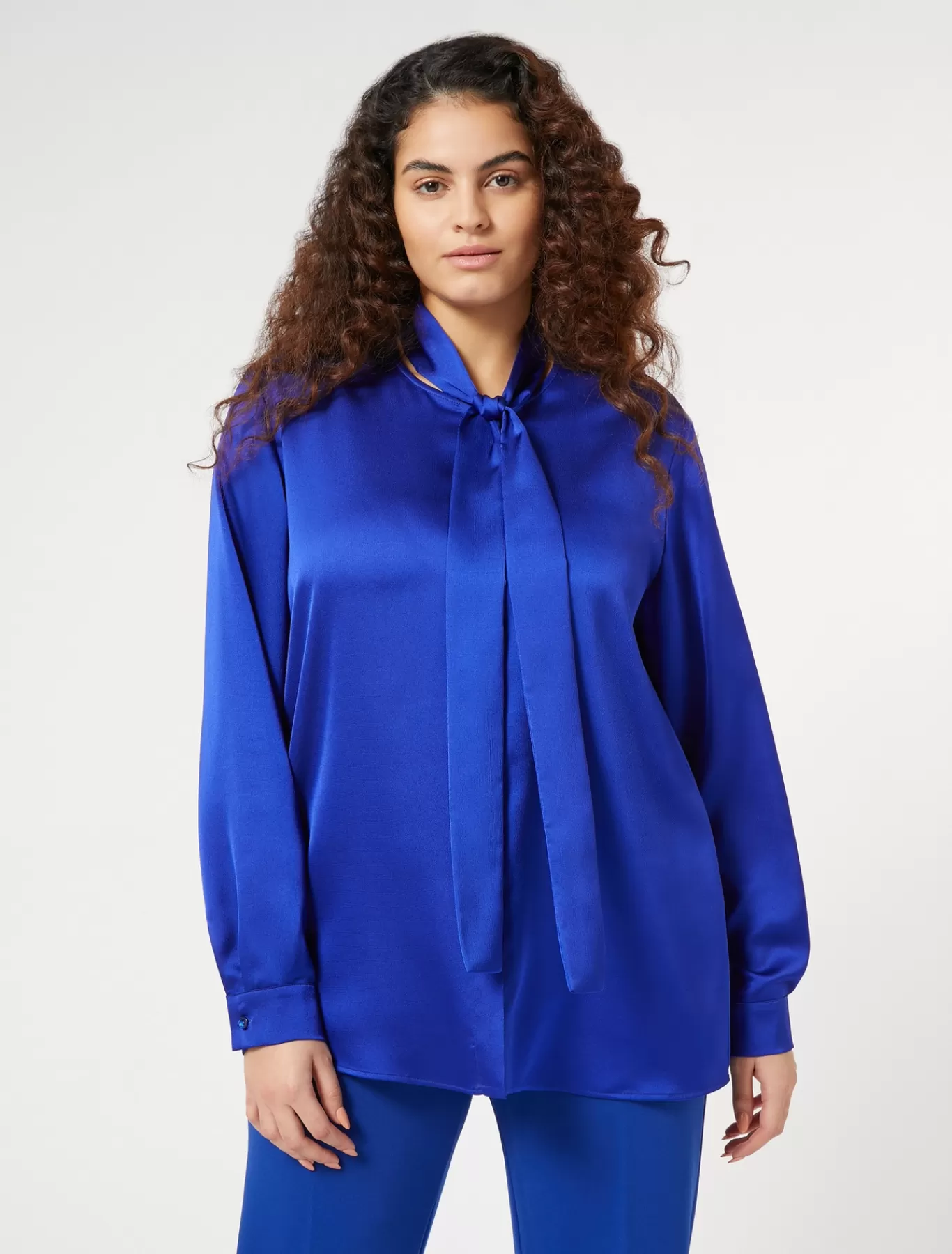 Marina Rinaldi Tuniques, Chemisiers & Blouse | Tuniques, Chemisiers & Blouses>Tunique en satin BLEUET