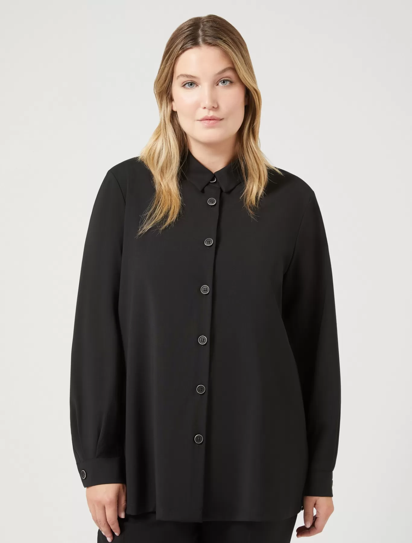 Marina Rinaldi Tuniques, Chemisiers & Blouse | Tuniques, Chemisiers & Blouses>Tunique en toile de pure laine NOIR