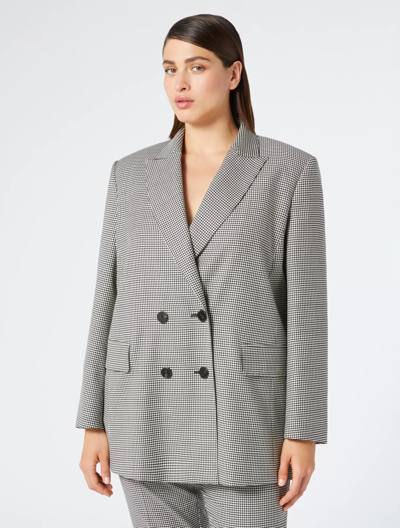 Marina Rinaldi Vestes & Blazers | Vestes & Blazers>Veste blazer en batavia de laine stretch NOIRBLANC