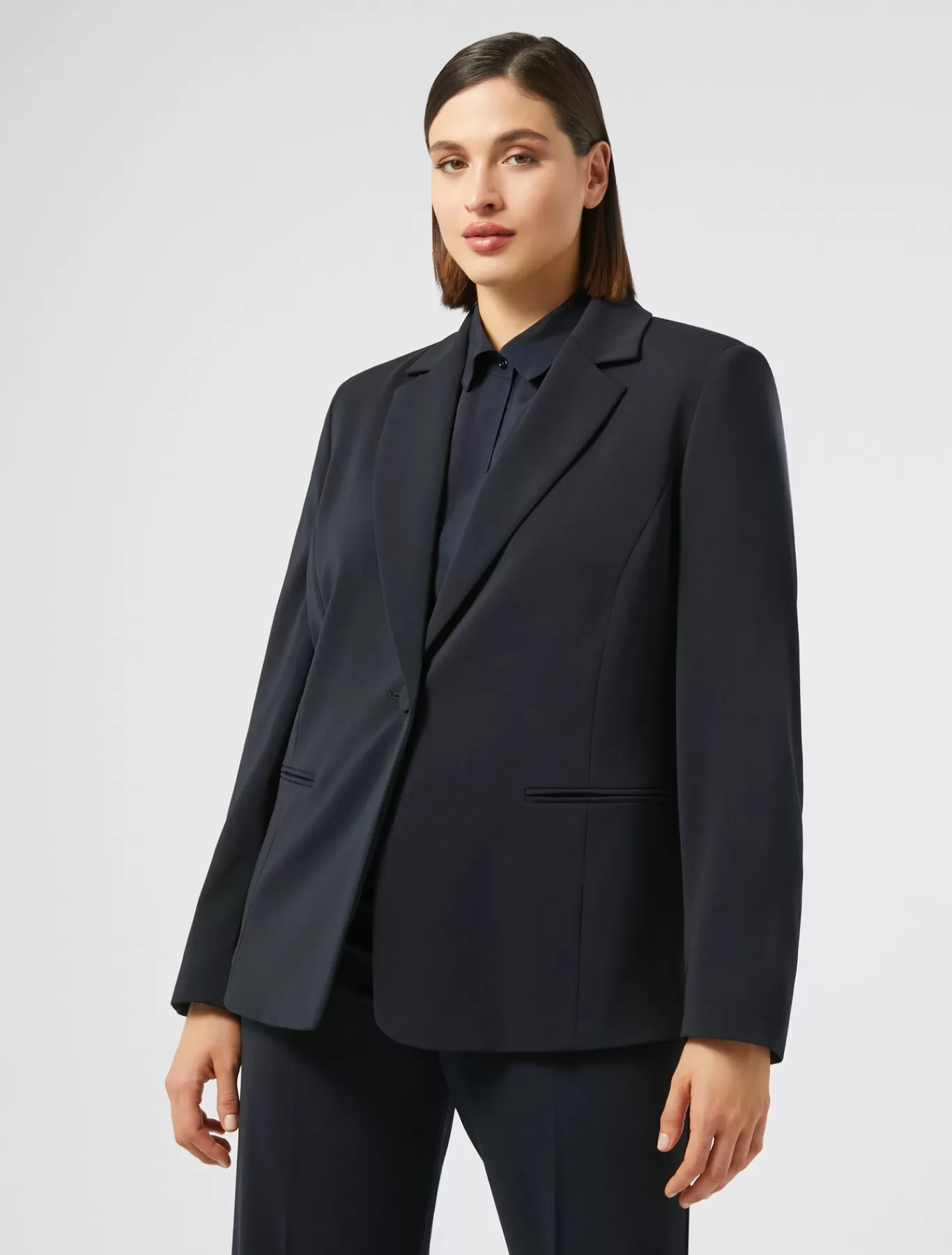 Marina Rinaldi Vestes | Sélection Élégante>Veste blazer en cady stretch BLEUMARINE