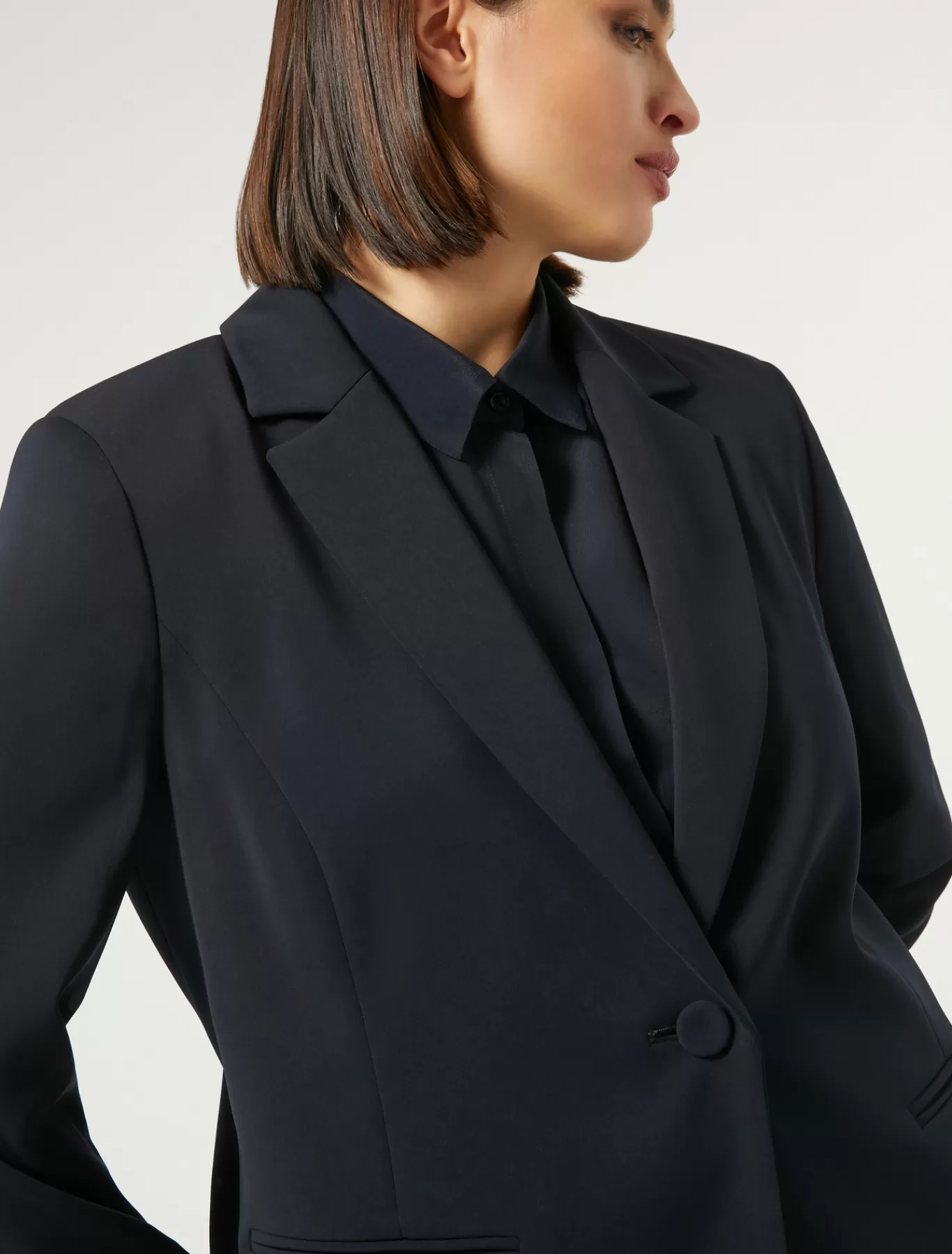 Marina Rinaldi Vestes | Sélection Élégante>Veste blazer en cady stretch BLEUMARINE