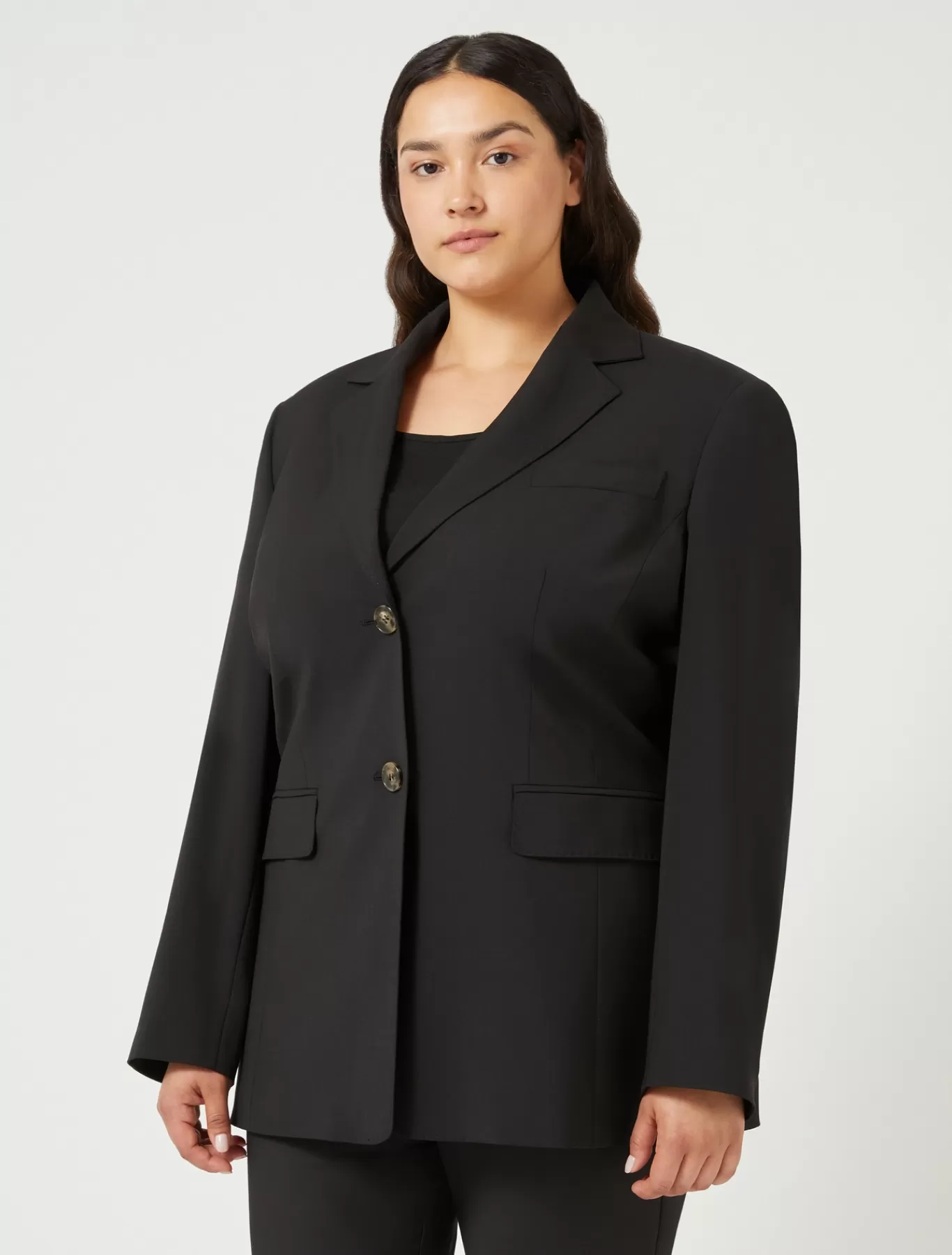 Marina Rinaldi Vestes & Blazers | Vestes & Blazers>Veste blazer en toile de laine stretch NOIR