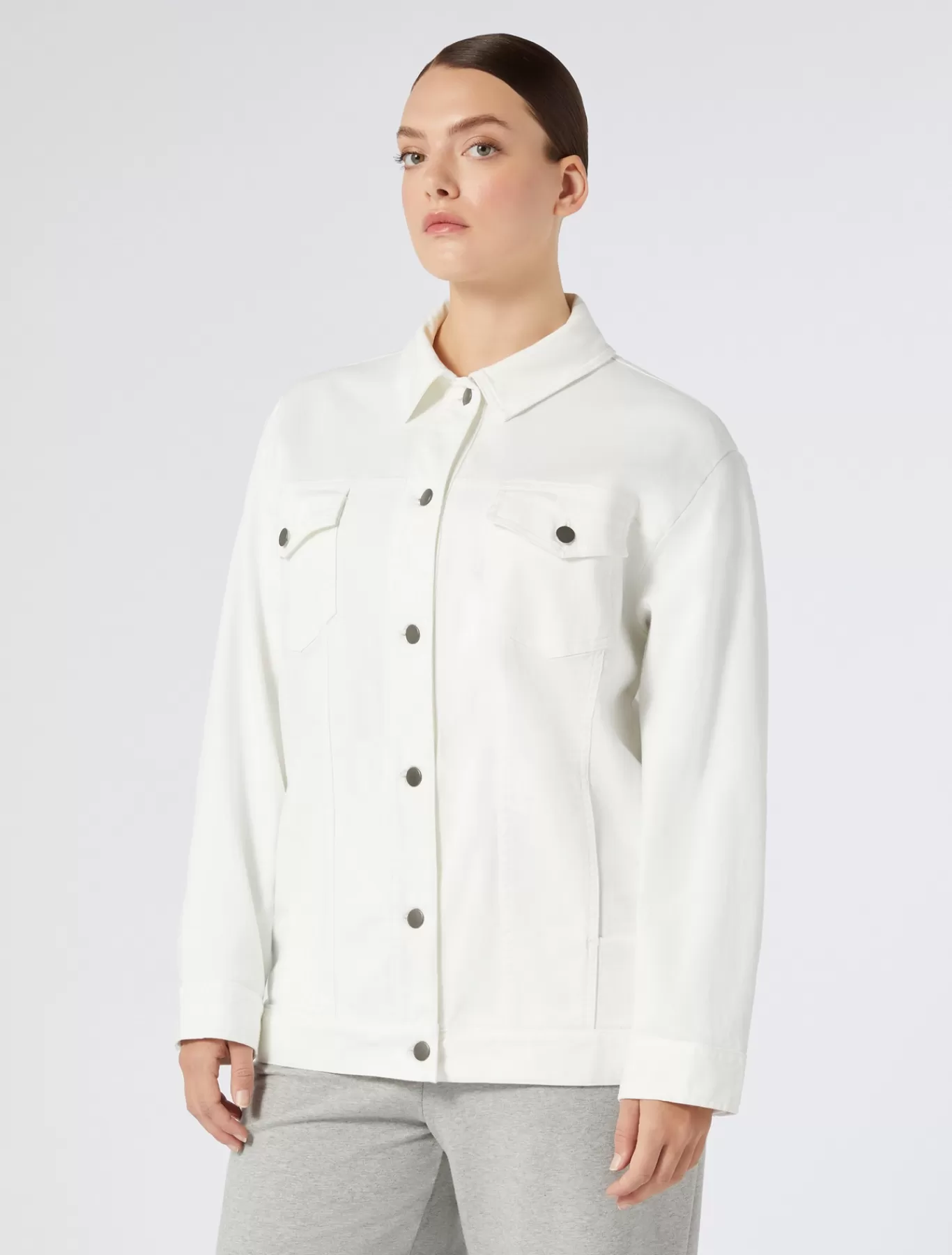 Marina Rinaldi Vestes & Blazers | Vestes & Blazers>Veste en bull de coton stretch BLANC