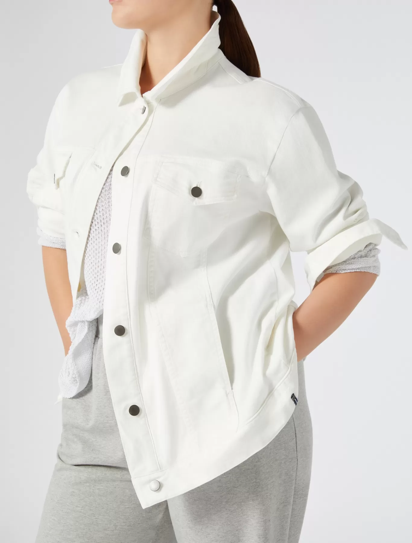 Marina Rinaldi Vestes & Blazers | Vestes & Blazers>Veste en bull de coton stretch BLANC