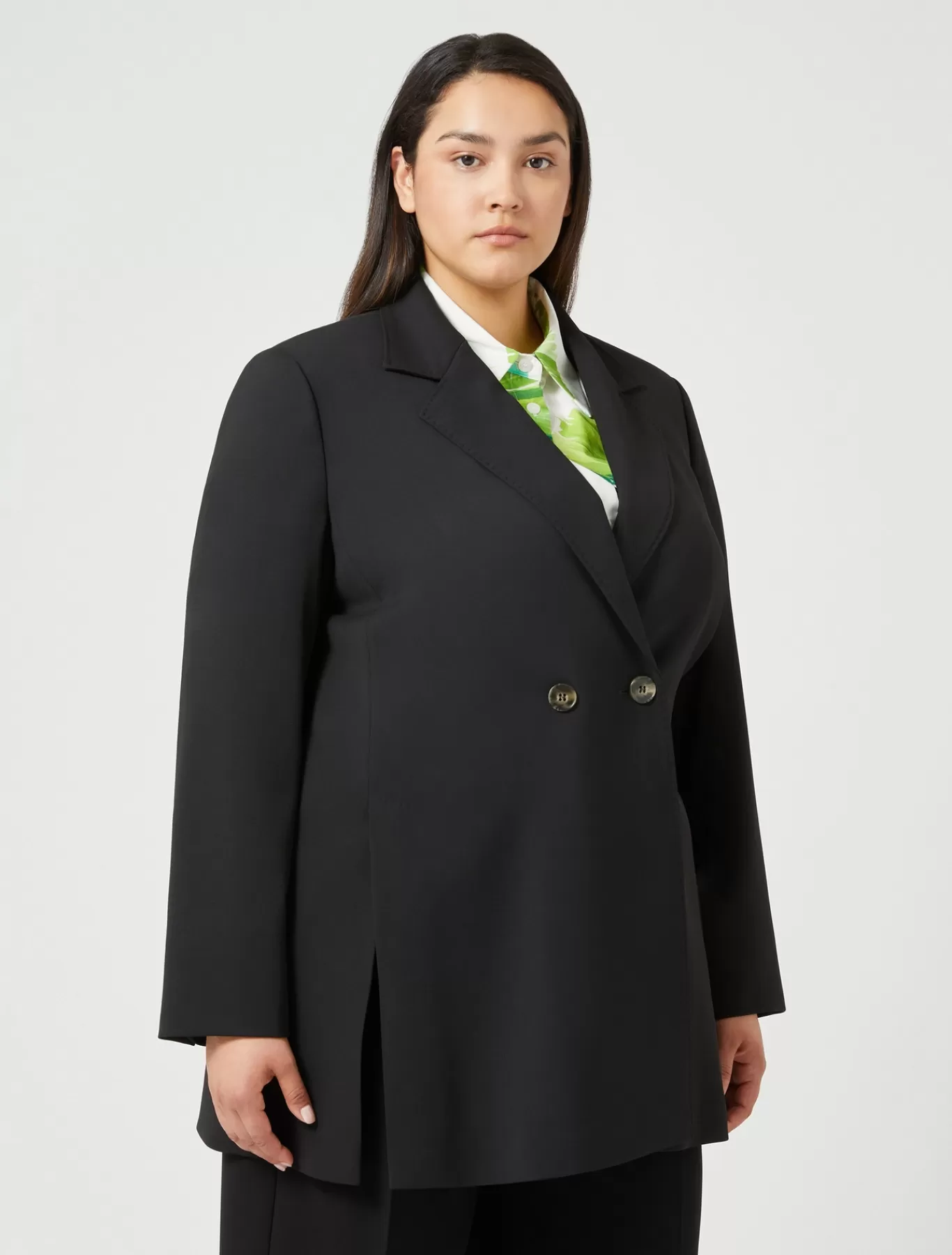 Marina Rinaldi Vestes & Blazers | Vestes & Blazers>Veste en crêpe de satin de laine NOIR