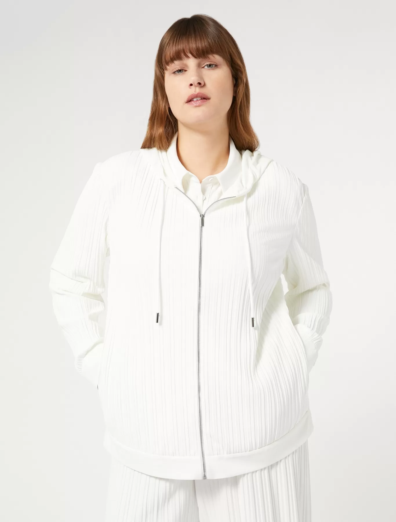 Marina Rinaldi Vestes & Blazers | Vestes & Blazers>Veste en jersey plissé BLANC