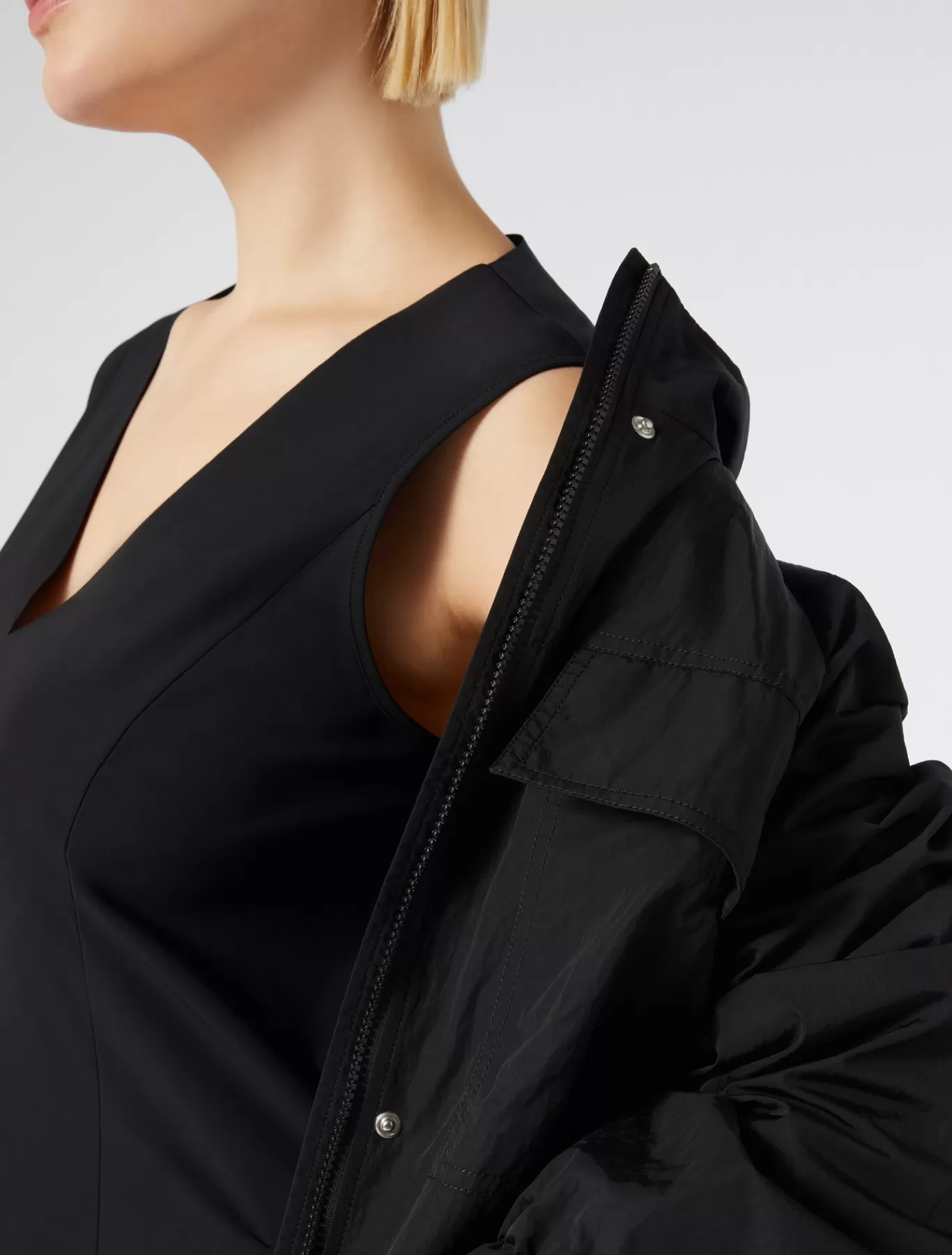 Marina Rinaldi Manteaux & Imperméables | Manteaux & Imperméables>Veste imperméable en toile de nylon NOIR