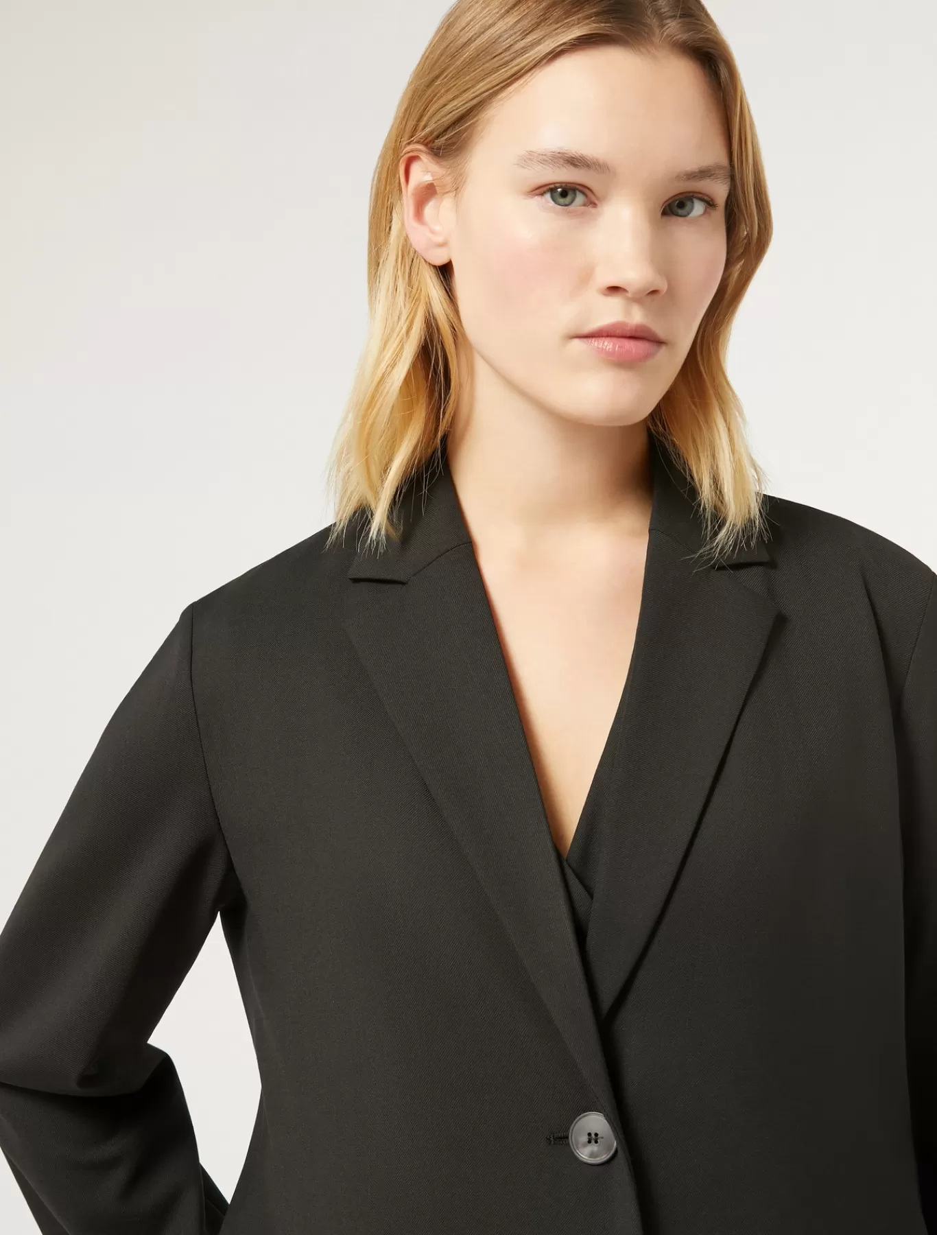 Marina Rinaldi Tuniques, Chemisiers & Blouse | Tuniques, Chemisiers & Blouses>Veste tunique en gabardine de laine NOIR